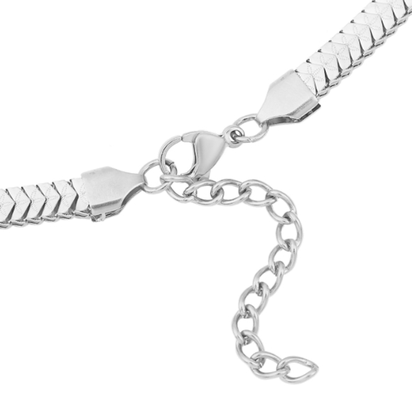 UNISEX STAINLESS STEEL SERPENT NECKLACE - Picture 2 of 3